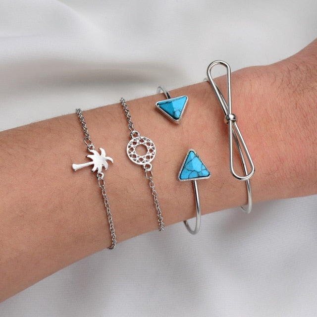 5pcs Mixed Golden Shell Starfish Friendship Bracelets
