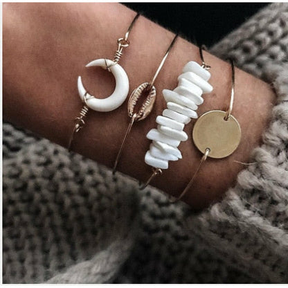 5pcs Mixed Golden Shell Starfish Friendship Bracelets