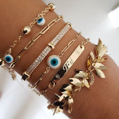 5pcs Mixed Golden Shell Starfish Friendship Bracelets