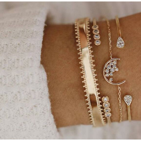 5pcs Mixed Golden Shell Starfish Friendship Bracelets
