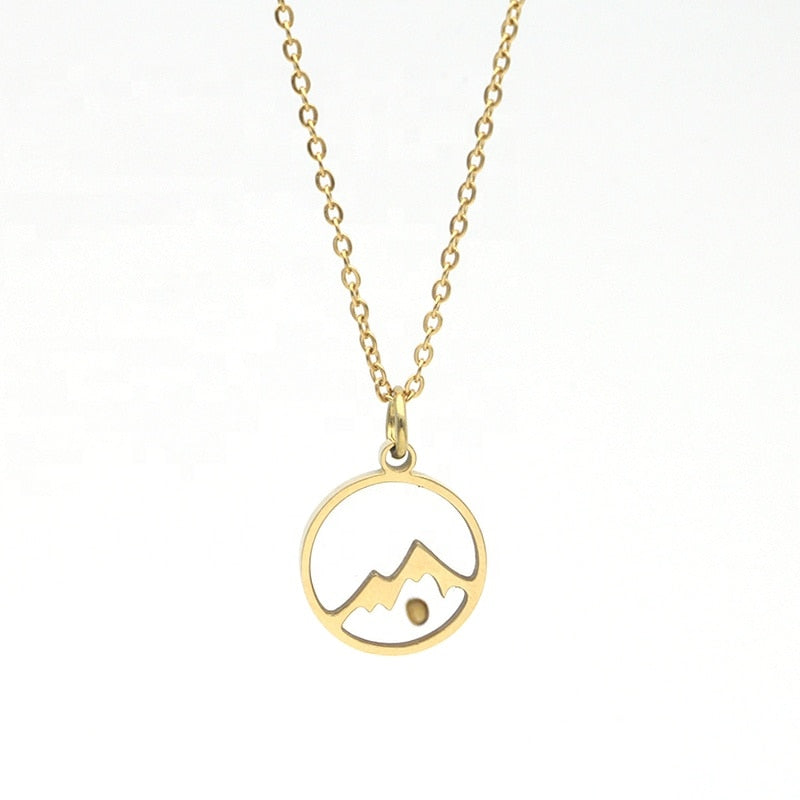 Minds Versus Mountains Pendant Necklace with Tiny Mustard Seed