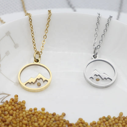 Minds Versus Mountains Pendant Necklace with Tiny Mustard Seed